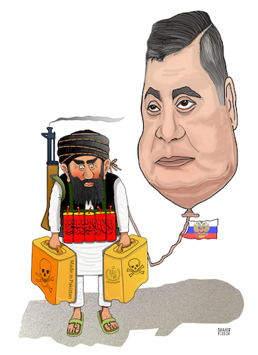 Cartoon: Relations with Russia! (medium) by Shahid Atiq tagged afghanistan