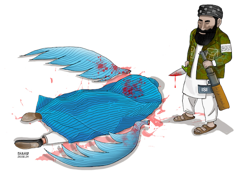 Cartoon: Taliban barbarism regime! (medium) by Shahid Atiq tagged afghanistan