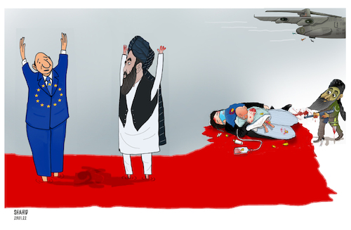 Cartoon: The World should not recognize.. (medium) by Shahid Atiq tagged afghanistan