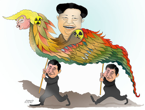 Cartoon: Tramp in china ! (medium) by Shahid Atiq tagged afghanistan,balkh,helmand,kabul,london,nangarhar,attack