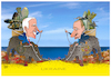Cartoon: Russia- US Conflict on Ukraine ! (small) by Shahid Atiq tagged world