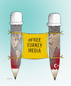 Cartoon: Support of turkish Journalists! (small) by Shahid Atiq tagged afghanistan,balkh,helmand,kabul,attack