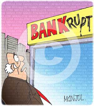 Cartoon: Lehman collapses (medium) by manjul tagged bank,economy,financial,crisis,lehman,wall,street