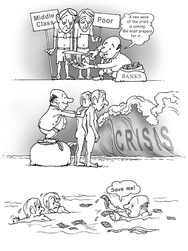 Cartoon: a new wave (medium) by gonopolsky tagged looting,money,crisis,banks