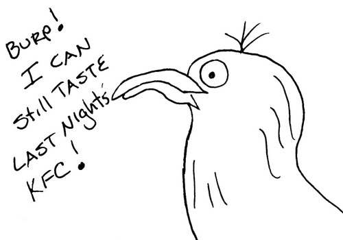 Cartoon: Gross But Cute-Number Nine (medium) by Deborah Leigh tagged grossbutcute,gross,bw,cute,seagull,doodle