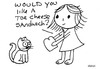 Cartoon: Gross But Cute (small) by Deborah Leigh tagged grossbutcute deborahleigh cat kitty bw