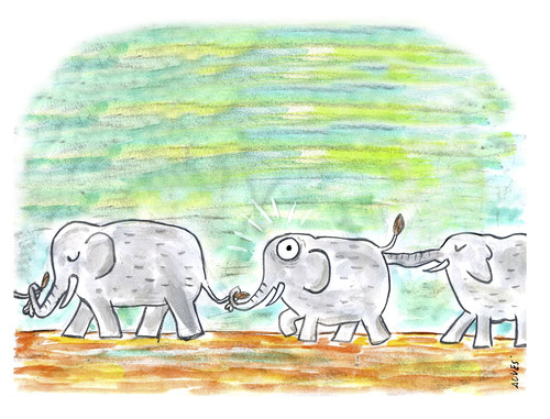 Cartoon: Elefantes (medium) by alves tagged cartoon