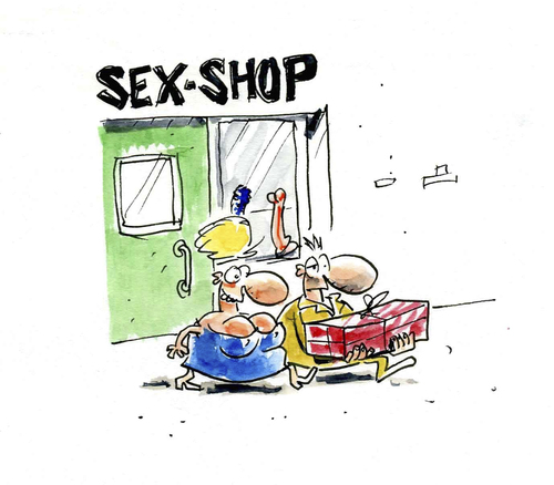 Cartoon: Sex Journal (medium) by llobet tagged journal,toy,sexshop