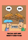 Cartoon: Lol at the Zoo cartoon (small) by The Nuttaz tagged lol,zoo,hyenas,internet,chat,online,sms,txtspeak,txtese,chatspeak,txt,txtspk,txtk,txto,texting,smsish,txtslang