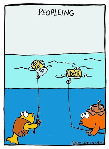 Cartoon: Peopleing... (medium) by sardonic salad tagged fishing,peopleing,beer,fish