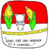 Cartoon: corn cops (small) by sardonic salad tagged corn,vegetable,cartoon,comic,sardonicsalad,cannibal