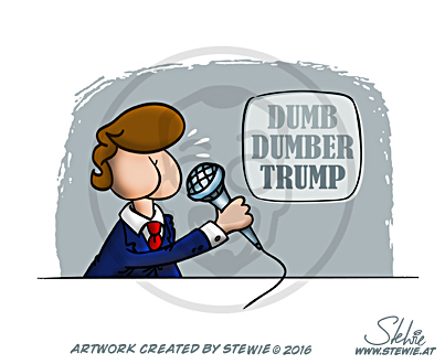 Cartoon: Dumb - Dumber - Trump (medium) by stewie tagged trump