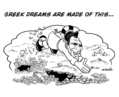 Cartoon: Greek Dreams are made of this... (medium) by stewie tagged yanis,varoufakis,greece,euro