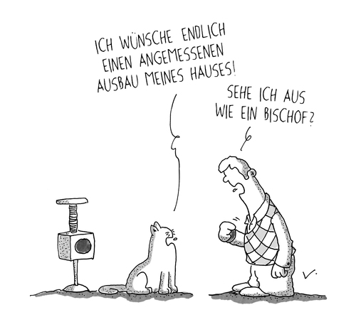 Cartoon: Bischof (medium) by SCHÖN BLÖD tagged limburg,thomas,luft,cartoon,lustig,bischof,katze,haus,ausbau,kosten,tebartz,van,elst,limburg,thomas,luft,cartoon,lustig,bischof,katze,haus,ausbau,kosten,tebartz,van,elst