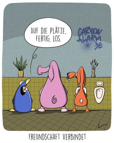 Cartoon: Freunde (medium) by SCHÖN BLÖD tagged freunde,freundschaft,tiere,maulwurf,schwein,hase,wc,klo,toilette,pissoir,freunde,freundschaft,tiere,maulwurf,schwein,hase,wc,klo,toilette,pissoir