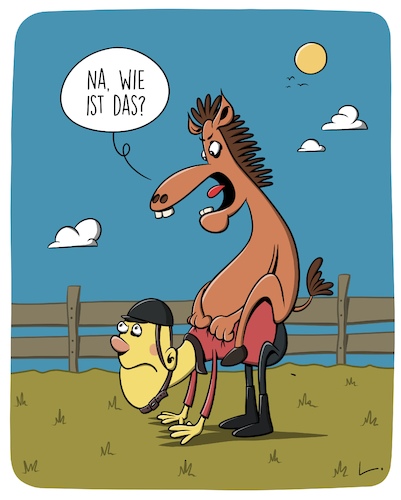 Cartoon: Reiter (medium) by SCHÖN BLÖD tagged reiter,reiten,pferd,huckepack,reiter,reiten,pferd,huckepack