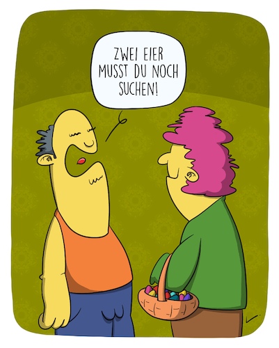 Cartoon: Zweieier (medium) by SCHÖN BLÖD tagged thomas,luft,cartoon,lustig,spaß,humor,eier,hoden,suchen,osterei,ostern,eiersuche,mann,frau,ei,ehepaar,eheleute,thomas,luft,cartoon,lustig,spaß,humor,eier,hoden,suchen,osterei,ostern,eiersuche,mann,frau,ei,ehepaar,eheleute