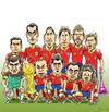 Cartoon: Spain the2010 world cup champion (small) by javad alizadeh tagged spain champion 2010 world cup