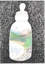 Cartoon: feeding bottle (small) by ercan baysal tagged nipple,air,water,tree,sky,nature,ercanbaysal,black,milk,dirtiness,art,humor