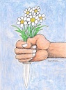 Cartoon: Love and violence... (small) by ercan baysal tagged love,women,violence,woman,sweetheart,sexualty,sex,men,weapon,flower,knife