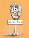 Cartoon: Middle East (small) by ercan baysal tagged middleeast,usa,vulture,blood,east,war,peace,imperialism,opportunist,diplomacy,dead,healt,bird