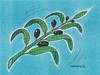 Cartoon: Olive (small) by ercan baysal tagged olive,tree,green,leaf,branch,blue,illustration,logo,tattoo,picture,image,pen,pencil,coloring,vision,good,tag,job,art,fine,artwork,form,humour,satire,fantasy,ercanbaysal,turkey,turkiye,oil,fruit