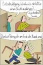 Cartoon: Stuhl ausleihen (small) by chaosartwork tagged stuhl,ausleihen,wegziehen,weggezogen,frech,frechheit