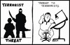 Cartoon: united we draw (small) by Tim Akin Ink tagged terrorists threat defiant cartoonists