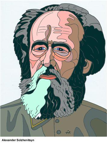 Cartoon: Alexander Solzhenitsyn (medium) by Alexei Talimonov tagged author,literature,books,alexander,solzhenitsyn