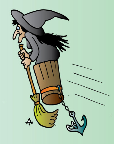 Cartoon: Baba Yaga (medium) by Alexei Talimonov tagged baba,yaga