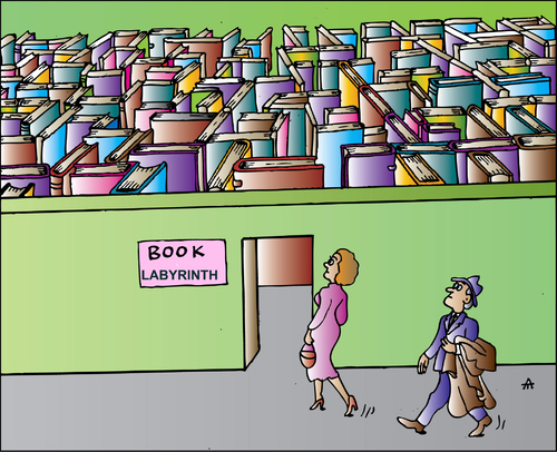 Cartoon: Book Maze (medium) by Alexei Talimonov tagged books,literature,maze