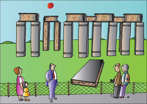 Cartoon: Bookhenge (medium) by Alexei Talimonov tagged book,fair,books,literature,author