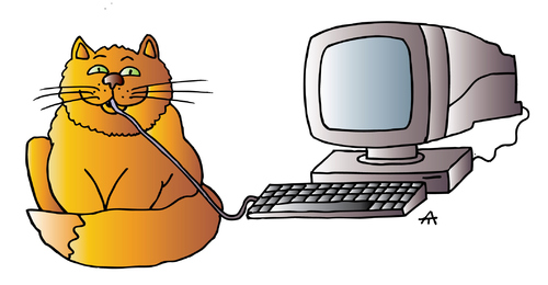 Cartoon: Cat and Mouse (medium) by Alexei Talimonov tagged cat,mouse