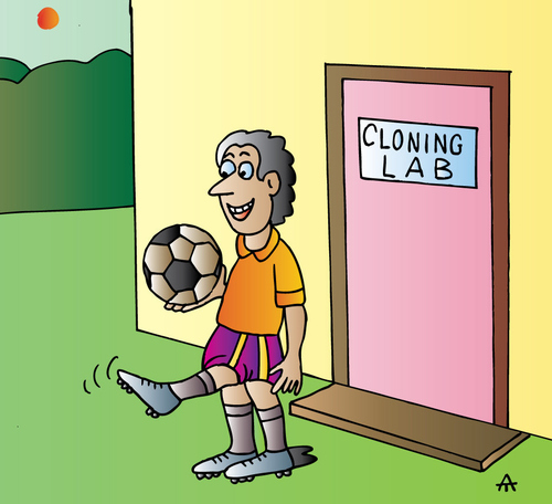 Cartoon: Cloning Lab (medium) by Alexei Talimonov tagged football,cloning