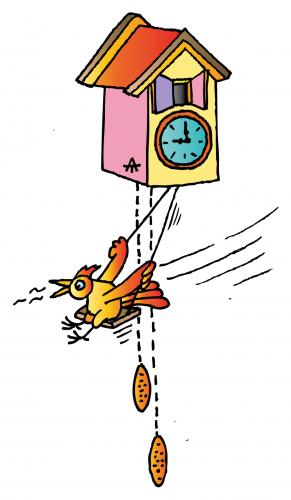 Cartoon: Cuckoo Clock (medium) by Alexei Talimonov tagged cuckoo,clock,time