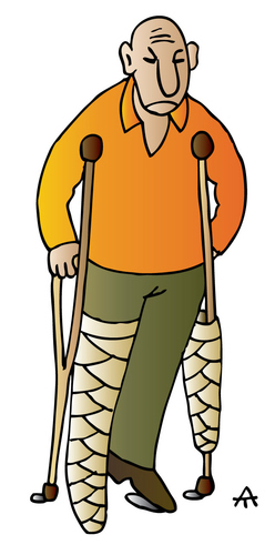 Cartoon: Disabled (medium) by Alexei Talimonov tagged crutches,disabled
