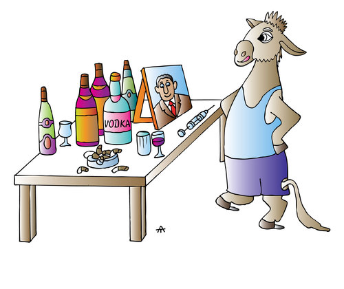 Cartoon: Drugs (medium) by Alexei Talimonov tagged vodka,alcohol,drinking,drugs