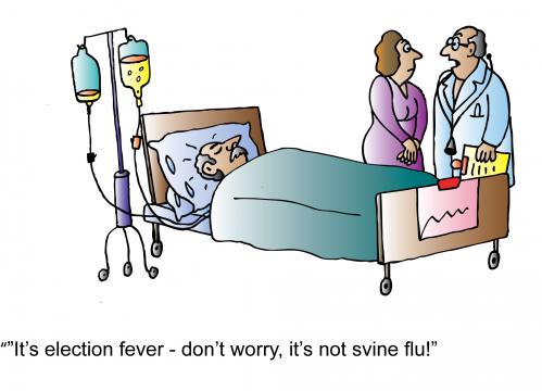 Cartoon: Election Fever (medium) by Alexei Talimonov tagged election,fever,virus,swine,flu