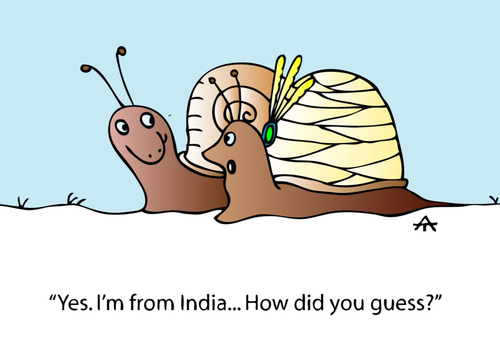 Cartoon: From India (medium) by Alexei Talimonov tagged snails,india