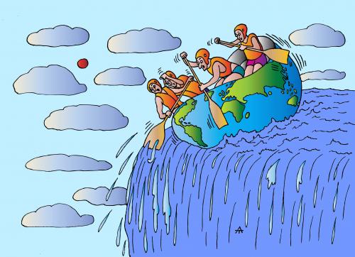 Cartoon: Going Down (medium) by Alexei Talimonov tagged nature,climate