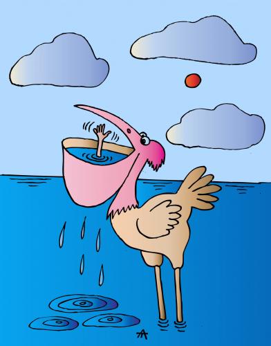 Cartoon: Help! (medium) by Alexei Talimonov tagged summer,holidays,pelican
