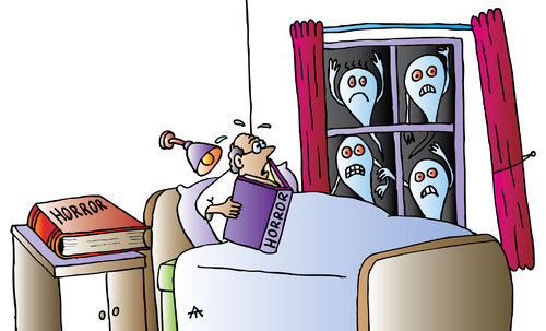 Cartoon: Horror (medium) by Alexei Talimonov tagged horror,books,literature