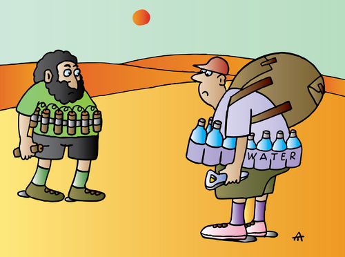 Cartoon: In Desert (medium) by Alexei Talimonov tagged desert,terror,water
