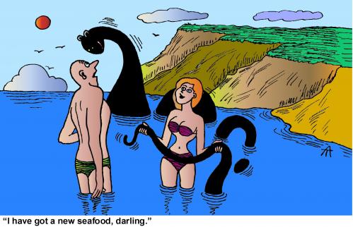 Cartoon: Nessi (medium) by Alexei Talimonov tagged seafood,loch,ness,summer,holidays