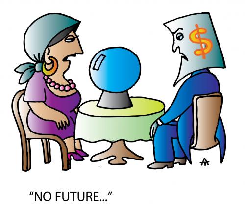 Cartoon: No Future (medium) by Alexei Talimonov tagged financial,crisis,money