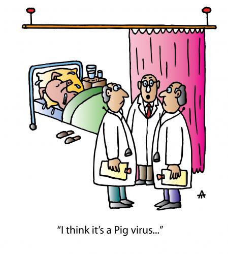 Cartoon: Pig Virus (medium) by Alexei Talimonov tagged pig,virus