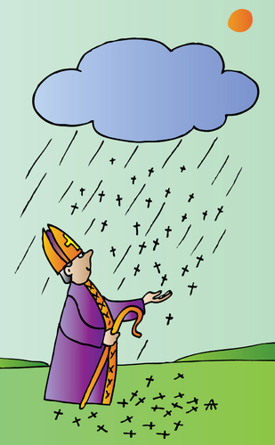 Cartoon: Rain (medium) by Alexei Talimonov tagged rain,religion