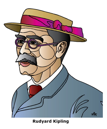 Cartoon: Rudyard Kipling (medium) by Alexei Talimonov tagged kipling
