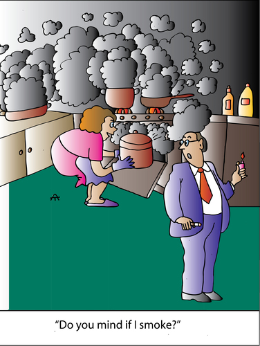 Cartoon: Smoke (medium) by Alexei Talimonov tagged smoke,cigarettes,kitchen