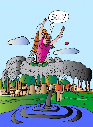 Cartoon: SOS of Nature (medium) by Alexei Talimonov tagged sos,nature,climate,change